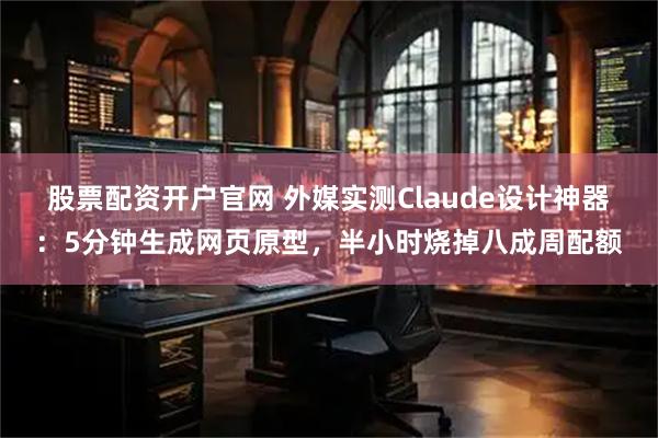 股票配资开户官网 外媒实测Claude设计神器：5分钟生成网页原型，半小时烧掉八成周配额